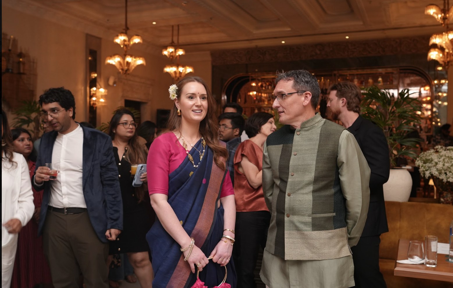 Guests mingling at the festival